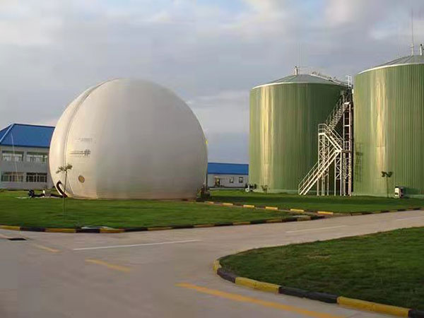 Biogas dual membrane gas holder